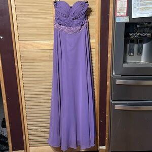 Purple floor length gown